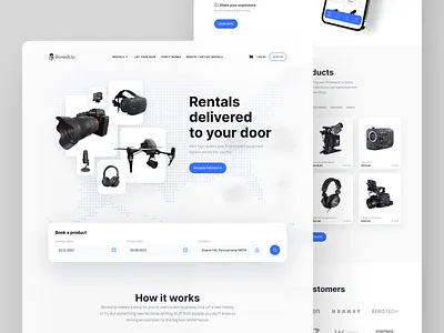 Boxed Up Landing Page Concept business concept delivery ecommerce electronics electronics device electronics rental interface landing landing page minimalistic page rental rental company ui ui visual design ux web design web ui website