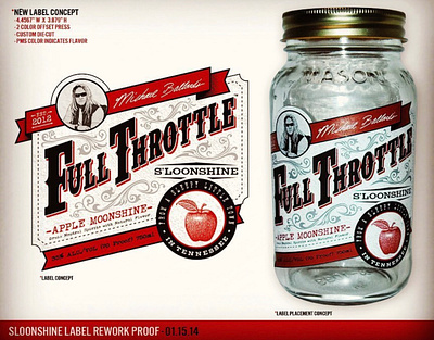 Full Throttle S’loonshine label brand branding design hand drawn hand lettering illustration label logo retro texture type typography vintage