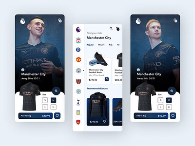 Manchester City App app blue branding champions concept design english epl fashion figma football jersey mobile players shop soccer sports ui uiux visual