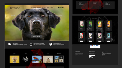 Pet Shop Landing Page design In Adobe XD app design design graphic design illustration landing page landing page design logo ui uiux design user expirience user interface web design