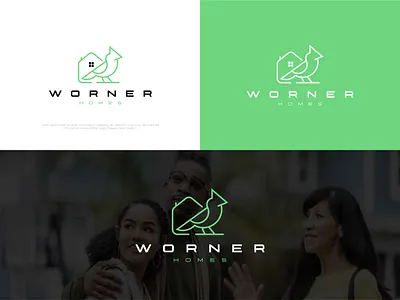 Worner Homes | Real Estate Logo 3d animation branding construction logo design designer portfolio graphic design home logo house logo identity illustration logo motion graphics property logo real estate logo realtor logo ui vector