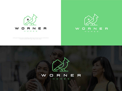 Worner Homes | Real Estate Logo 3d animation branding construction logo design designer portfolio graphic design home logo house logo identity illustration logo motion graphics property logo real estate logo realtor logo ui vector