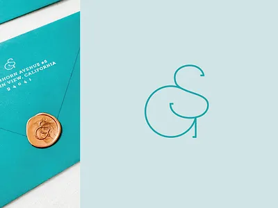 GS Logo branding handlettering logo logo design paper goods stationery teal wedding