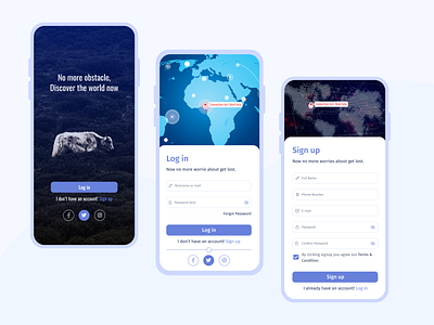 Tracking App Login/Signup Page UI Design 2022 apps design creative design home page design login page loginsignup page map apps mobile app design mobile login page mobile signup page modern apps design new design signup page tracking app ui uiux uiux design