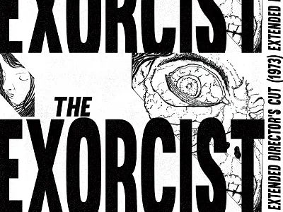 The Exorcist design drawing exorcist gritty illustration movie noir poster unpolished