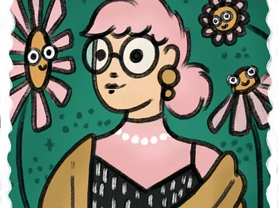 One with the Flowers columbus design digital illustration doodle drawing floral flowers garden growth hand drawn illustration personification portrait procreate sketch