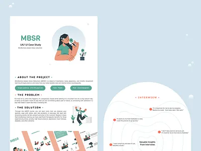 UX/ UI Case Study - MBSR App app case study design illustration persona ui ux uxui design veb