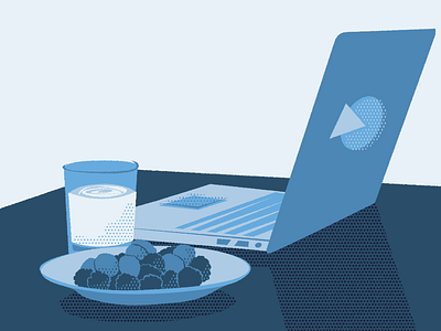 Breakfast breakfast design drawing graphic design ill illustration laptop milk snack vector