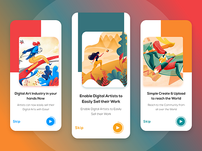 Arts/NFT's Collection App Screen On-boarding UI app design flat design minimal minimalist design nft nft sollection onboardingdesign screenonboarding ui design uiux design user interface design ux design