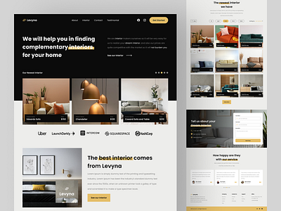 Levyna - Interior Web Design clean furniture home decoration homepage interior landing page living room minimalist mockup property ui uidesign ux website