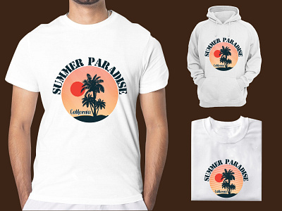 Summer Paradise T-shirt Design Vector Illustration vintage t shirt