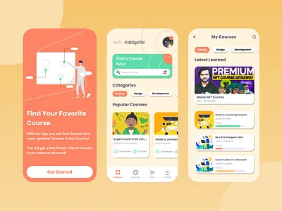 Online Course UI Design course design mobile online online course ui user interface