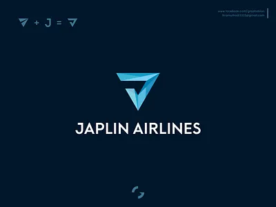 Japlin Airlines - J letter Crystal Effect logo airlines logo airplane logo branding brandmark broken glass crystal logo graphobian icon j letter logo logo logo design logomark modern logo modern minimalist logo trendy