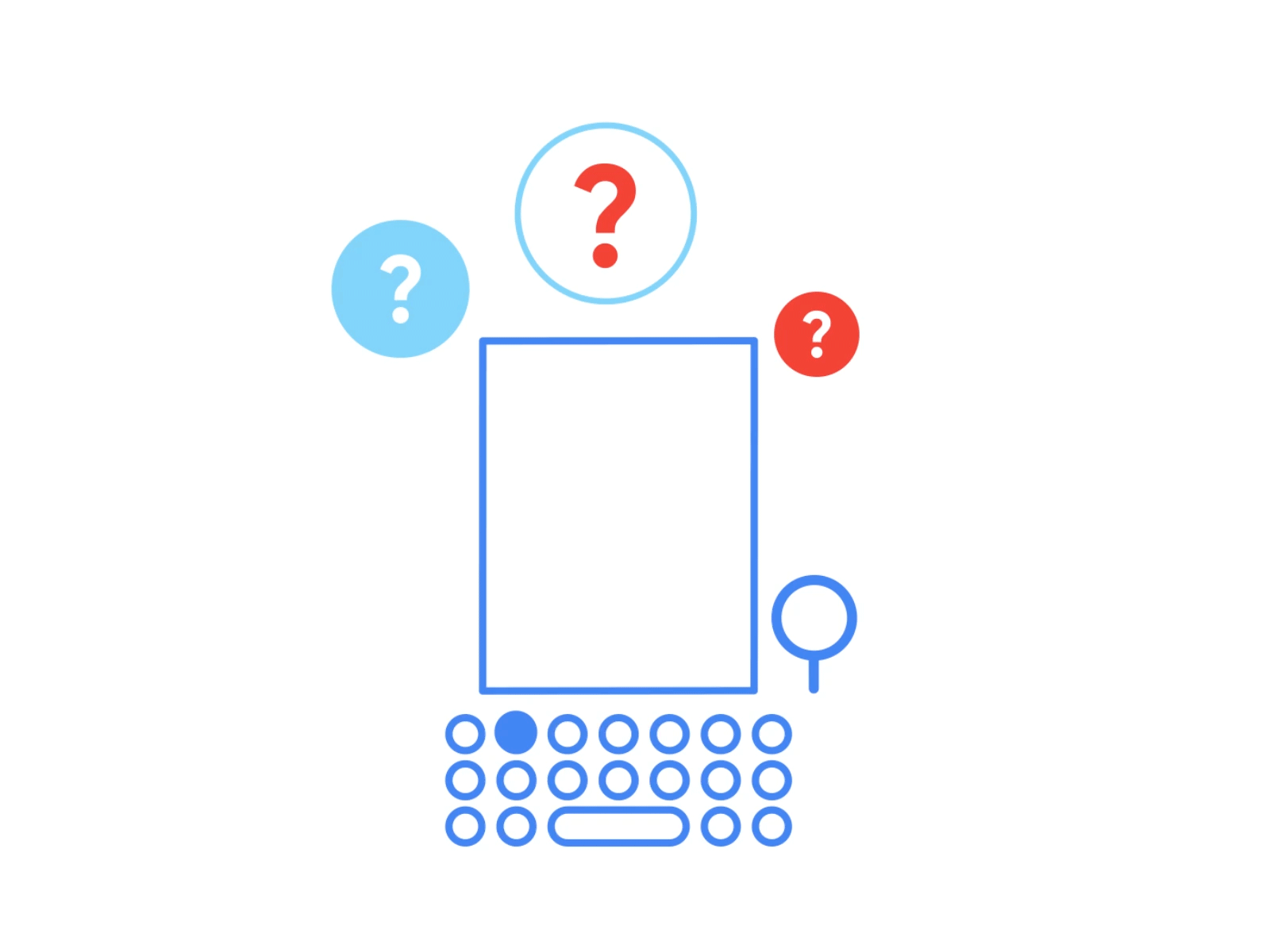 Turning questions into answers 2d animation 2d design animation document gif google keyboard looping animation motion graphics question search