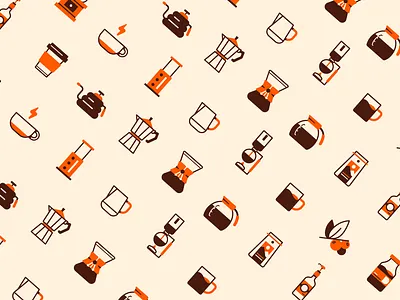 Retro Coffee Shop Icon chemex coffee coffee beans coffee icon coffee shop grinder moka pot pattern pour over retro coffee siphon vintage retro