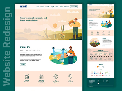 AgriTech Website Design agriculture agritech figma illustrations modern design redesign uiux design website design