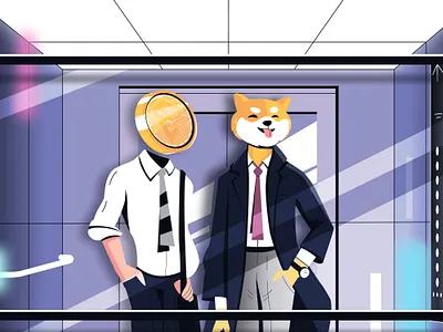 Welcome to CRYPTO World 🪙 2d character 2d illustration branding character design coin crypto flatdesign illustration illustrator millionaire shiba coin