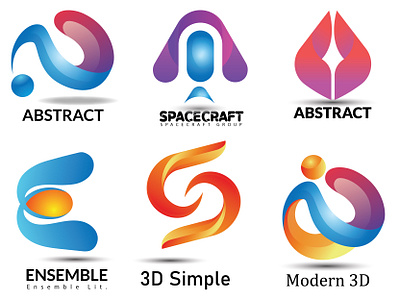 Abstract & 3D Logo Design 3d logo abstract 3d logo design branding design graphic design illustration illustrator logo logos typography ux vector