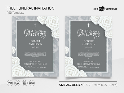 Free Funeral Invitation Template free freebie invitation psd template