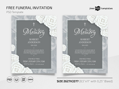 Free Funeral Invitation Template free freebie invitation psd template