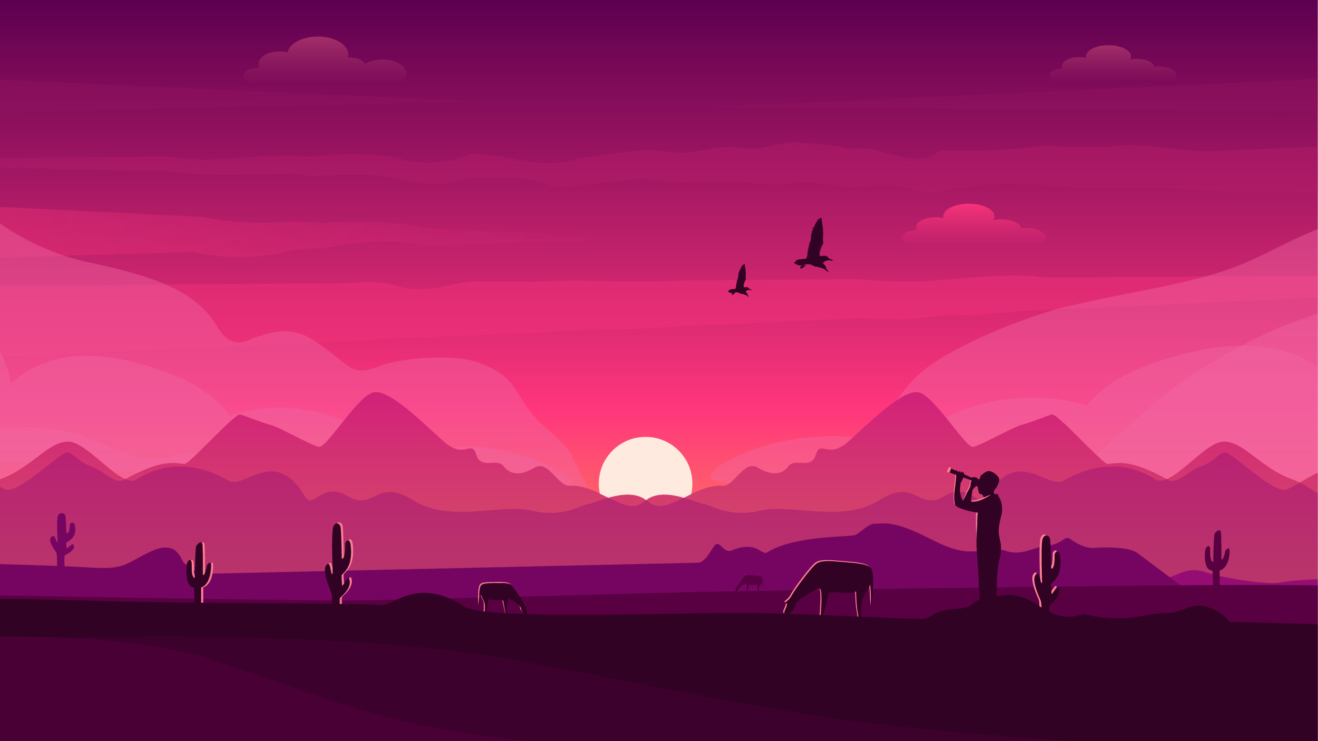 Twilight animals artwork binocular cactus cowboy design exploration home page illustration illustration monocular mountains nature nature illustration sunset telescope twilight wallpaper