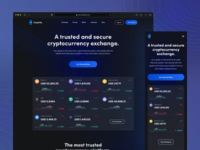 Crypto - Homepage app bitcoin cart coin crypto cyrptocurrency design eth exchange finance homepage illustration invesment market minimal modern money ui ux wallet