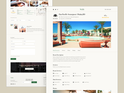 Hotel Details Page booking booking details page details hotel hotel booking hotel booking details page landing page location menu minimal resort room room booking search travel ui ux web website website design