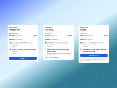 Payment status components 🚧 clean component design design system figma payment payment screens payment status ui ui components