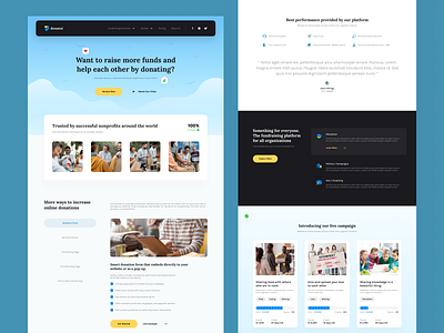 Donatsi Landing Page - Exploration 📚 branding donation funding fundraising helping homepage landing page logo social ui ux website