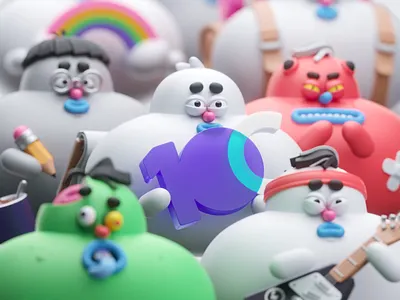 10Clouds & Design Ways 2022 10clouds 3d c4d character cloud design devil nft render rock zombie