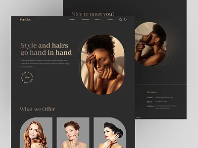 Scribbs - Hair Salon webdesign adobe xd figma website hair parlour design hair salon hair salon website hair web design hair website makeup makeup webdesign makeup website design parlour parlour website design salon website website