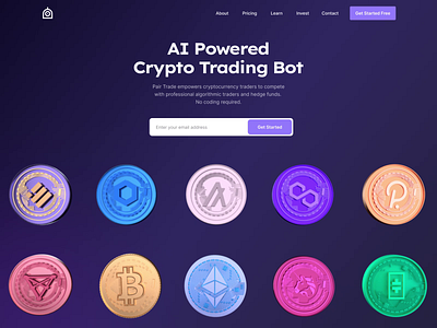 Pair Trade Web Landing Page With 3D Model&Motion 3d 3d animation 3d model animation coins color crypto crypto app crypto design crypto landing page design karakaya landing page metaverse motion graphics nft product ui ux web site