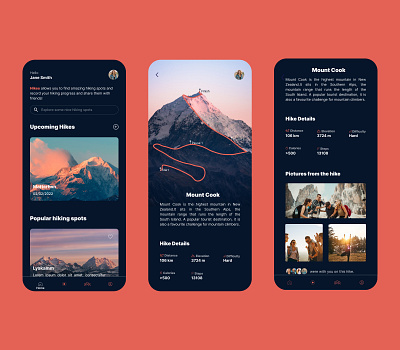 Hikes app hikes hiking ios mountain tracker ui ux