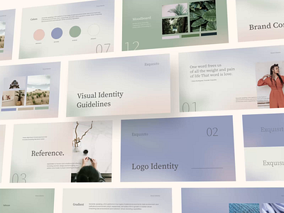 Visual Identity Guidelines - Exquisito animation brand application brand guidelines brand identity branding colorful design explainer video gradient graphic design logo logo branding minimalist motion graphics