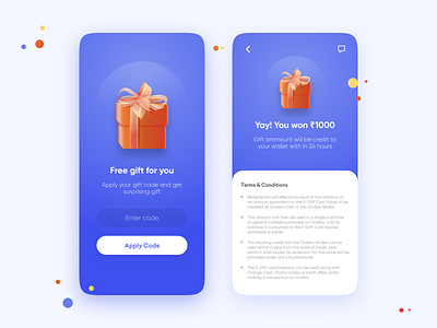 Gift for you - Mobile app app branding card clean design gift illustration ui uxdesign vector