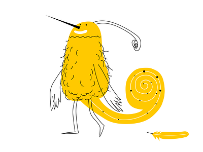 extremely rare exotic bird with incredible plumage animal bird cartoon character design drawing dribbble feather happy illustration mascot plumage wings