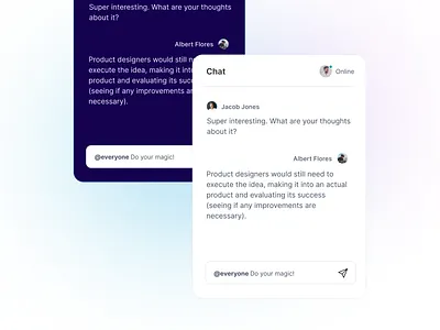 Chat | Light & Dark app brand chat chat snippet chat widget chatbot dark design light message app messages messenger site snippet themes ui ux web widget