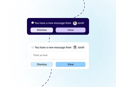 Notification Snippets app brand chat chat message design message new new message new notification notification product site snippets tool ui ux view message view notification web widget
