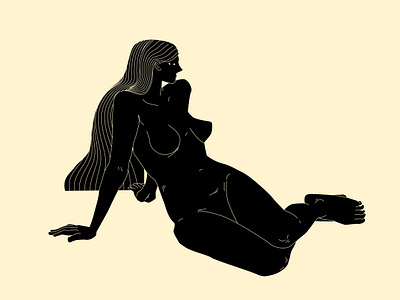 Waiting abstract composition design figure figure illustration illustration laconic lines minimal nude poster woman woman illustration