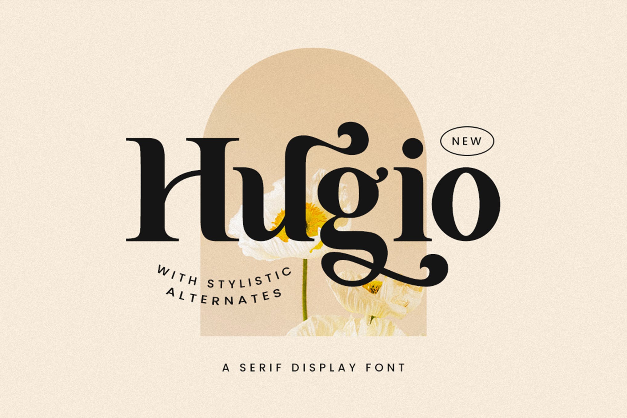 Hugio Display Font app branding design display elegant font graphic design illustration logo luxury serif typeface typography ui ux vector