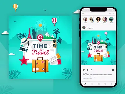 Marketing Animation Post - Travel Company animation application banner branding concept design graphic design marketing marketing post skills travel travelling uidesign uikit uiux