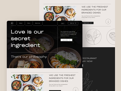 Landing | Only Food animation design desire agency eating out food graphic design hero hero page landing landing page luxury restaurant motion motion design motion graphics restaurant ui user interface web web site website