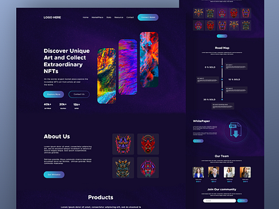 NFTs Marketplace Website 3d animation branding graphic design logo minimalistic web design nft 2022 art nft art nft landing page design nft market place design nft web design popular nft web ui trending nft web ui trending web design ui ui ux