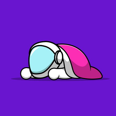 Cute Astronaut Sleeping With Blanket little