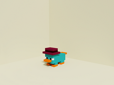 Platypus Voxel art - Freebie 3d app ui art design designer free freebie magicavoxel platypus shape ui ui design ui ux ux voxel voxel art