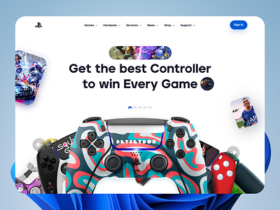 Pes 5 Redesign Concept clean ui controller game game design game pad gaming console landing page mobile app pes 5 playstation ps5 ui ux website
