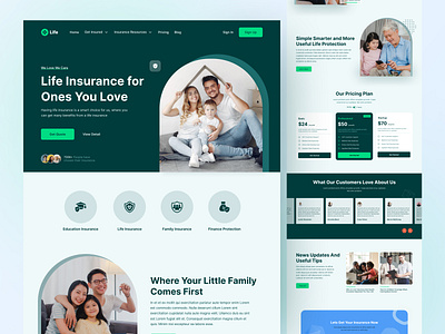 Insurance Landing Page Concept app awesome landing page car insuranace cool design cool landing page corporatewebsite family insurance health app health care healthy insurance insurance health insurancecomapnaylandingpage insurancewebdesign insurtech landing page landingpage mobile app ui ux