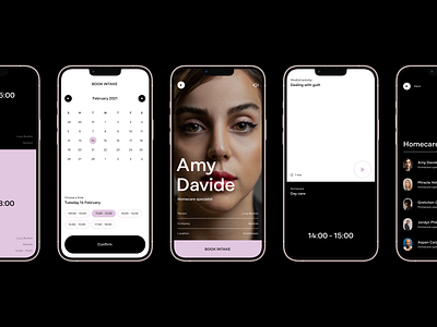 Vief - App Design agenda app appointment bonana care design digital exploration gradient grid health healthcare layout minimal pink planner purple ui ux webdesign