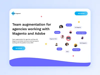 Team Augment Landing page branding business concept design landing landing page minimal pastel shop team ui uiux