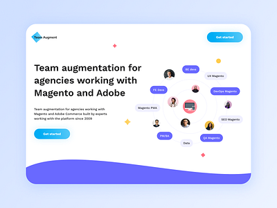 Team Augment Landing page branding business concept design landing landing page minimal pastel shop team ui uiux